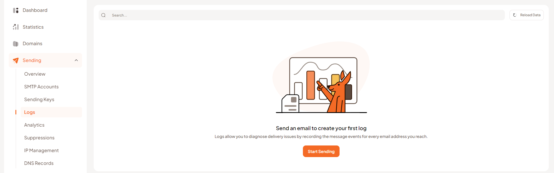 Email logs for SMTP sending email deliverability